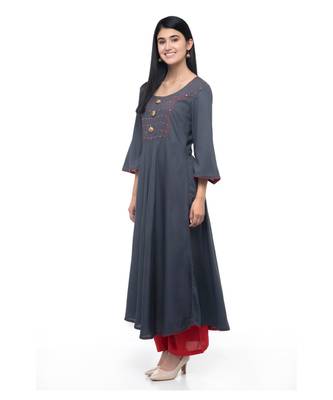 RUH Grey Embroidered Gown 2