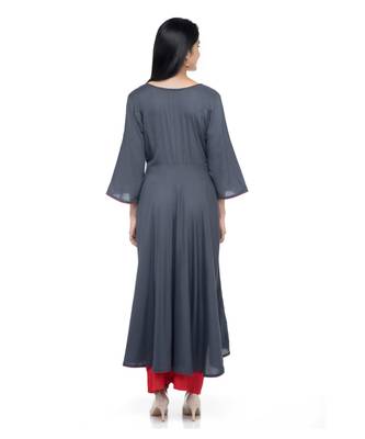 RUH Grey Embroidered Gown 3