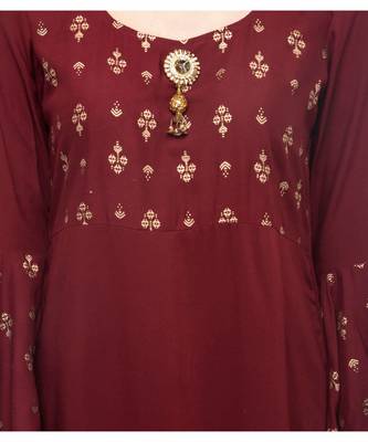 RUH Maroon Block Print stylish kurti 2