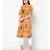 Mustard Cotton Ikat Printed Straight Kurta