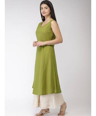 Green Cotton Mull Printed Kurta 2