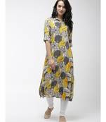 Viscose Yellow Grey Printed Shirt Dress