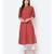 Rust Pure Cotton A Line Kurta