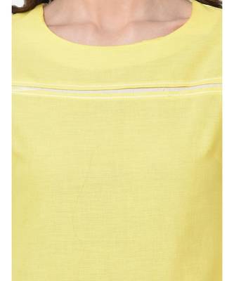 Women Yellow Printed Straight Kurta 7