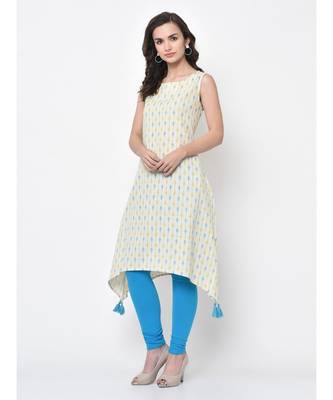 Women Solid A Line Asymmetric Kurta 4