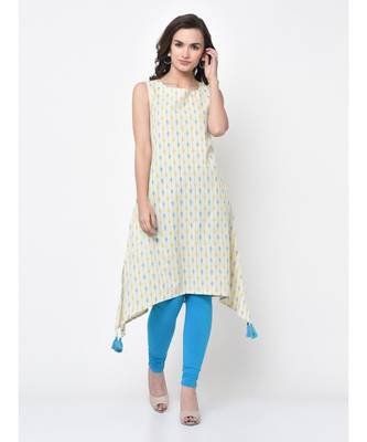Women Solid A Line Asymmetric Kurta 5