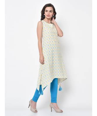 Women Solid A Line Asymmetric Kurta 6
