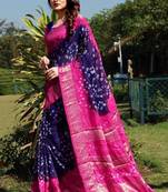 Purple Designer Bandhani saree with blouse