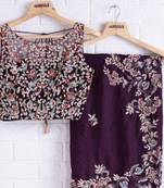 Wine Designer Organza saree with blouses