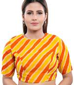 Women's Mustard Silk Blend Readymade Saree Blouse