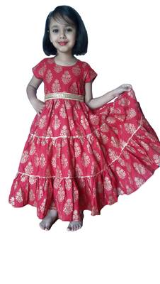 Red 100%, pure cotton Maxi,Dress Gown by Anitabalia_label.Purse free 1