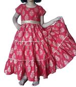 Red 100%, pure cotton Maxi,Dress Gown by Anitabalia_label.Purse free