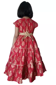Red 100%, pure cotton Maxi,Dress Gown by Anitabalia_label.Purse free
