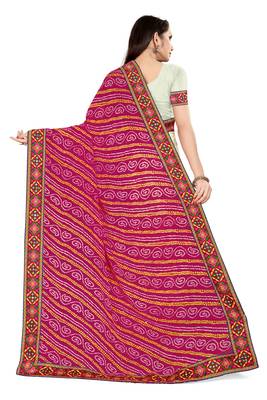 pink embroidered georgette saree with blouse 4