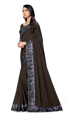 grey embroidered georgette saree with blouse 2
