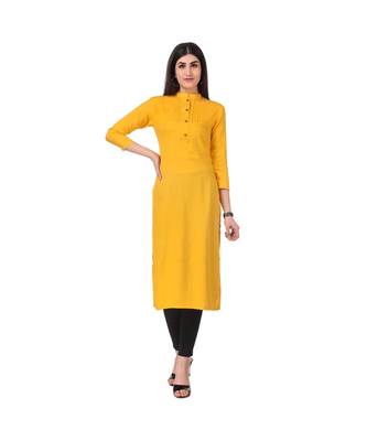 YELLOW RAYON kurti 1