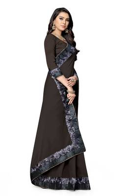 grey embroidered georgette saree with blouse 3