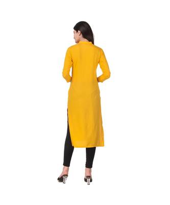 YELLOW RAYON kurti 2