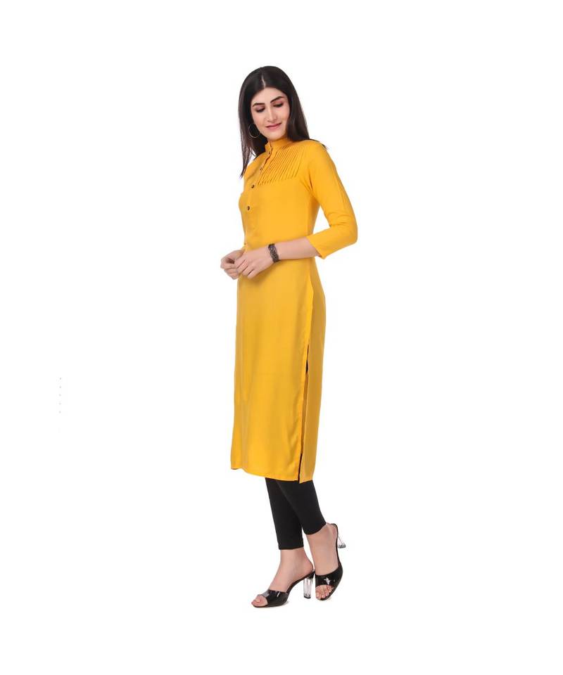 YELLOW RAYON kurti