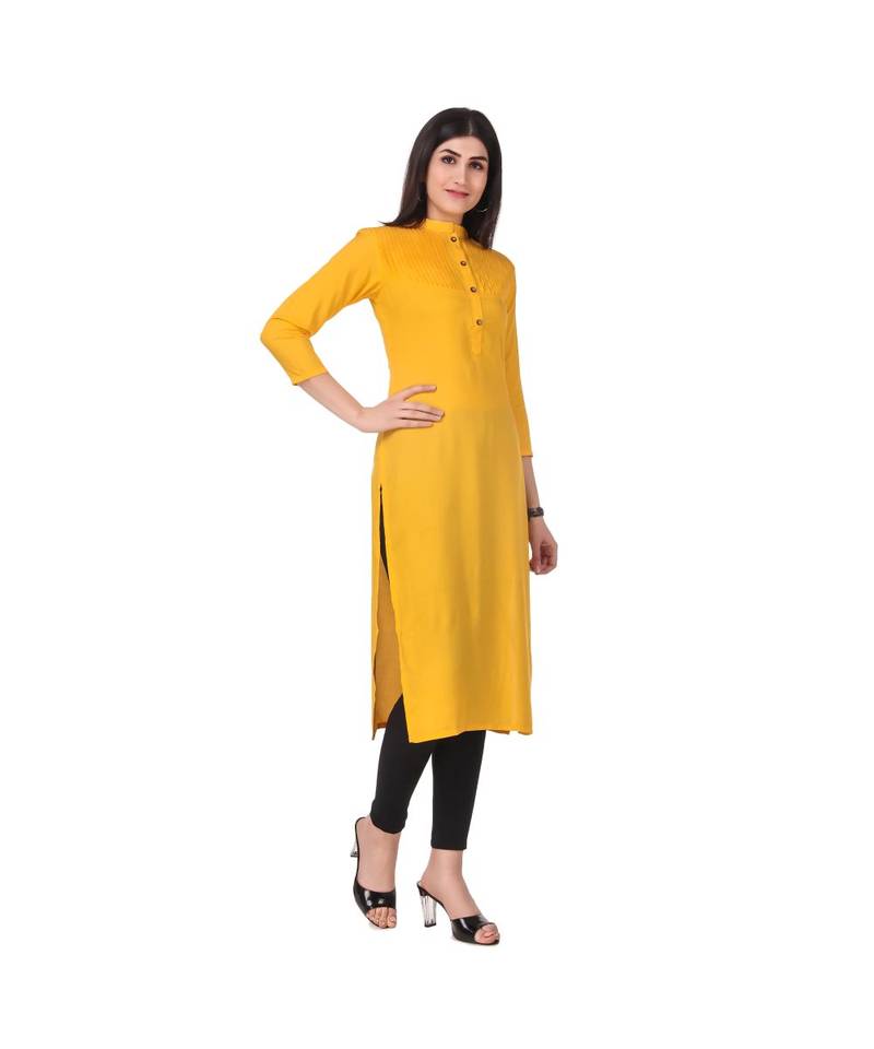 YELLOW RAYON kurti