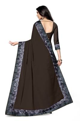 grey embroidered georgette saree with blouse 4