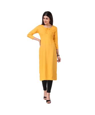 YELLOW RAYON kurti 1