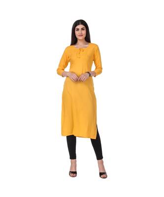 YELLOW RAYON kurti 3