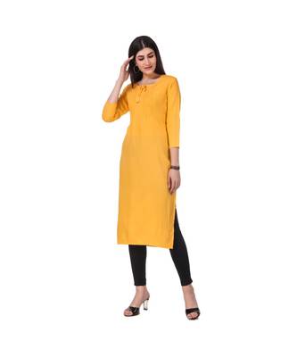 YELLOW RAYON kurti 4