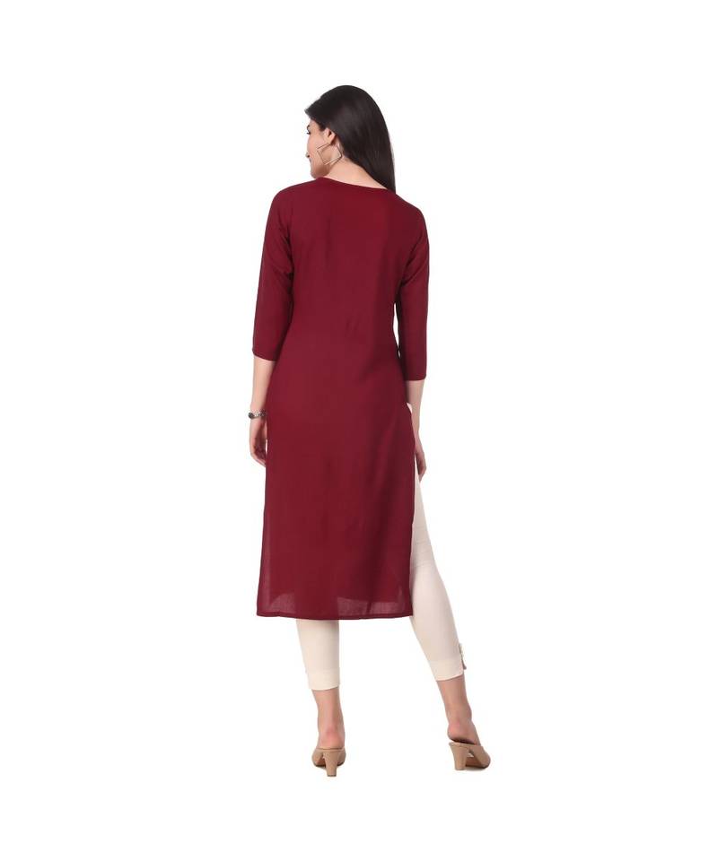 MAROON RAYON kurti