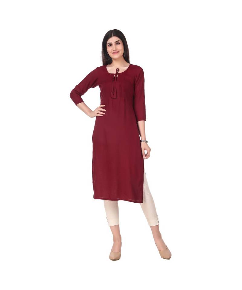 MAROON RAYON kurti