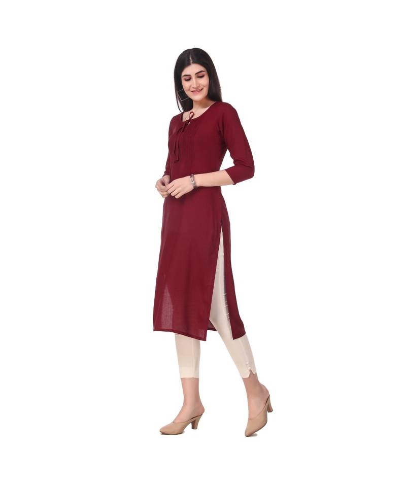 MAROON RAYON kurti