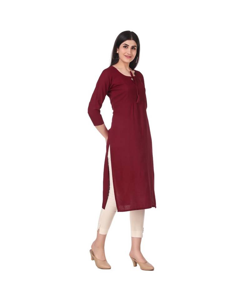 MAROON RAYON kurti