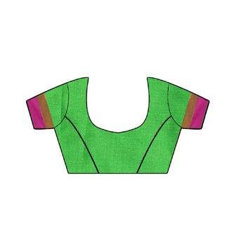 green embroidered cotton_silk saree with blouse 5