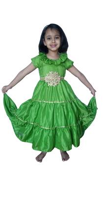 Green 100%, pure cotton Maxi,Dress Gown by Anitabalia_label.Purse free 1
