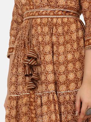 Brown color Printed Kurta Set 3