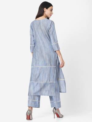 Blue color Printed Kurta Set 2