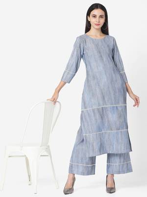 Blue color Printed Kurta Set 3