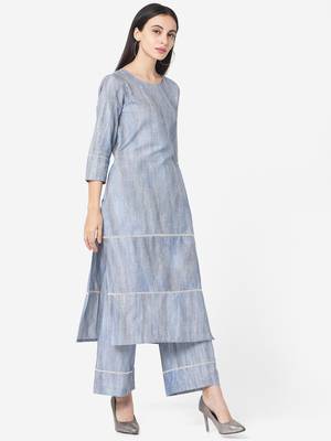 Blue color Printed Kurta Set 4