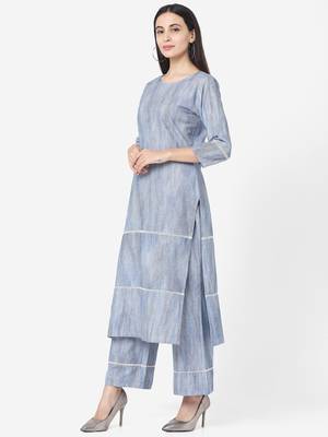 Blue color Printed Kurta Set 5