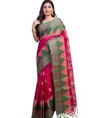 Pink Colour Ball Butta Pure Cotton Bangali Tant Sarees For Women without Blouse Peace