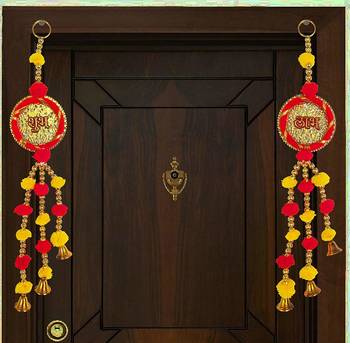 BK Creation Decorative Shubh Labh Door Side Hangings for Home Decoration (10 Inch) 1