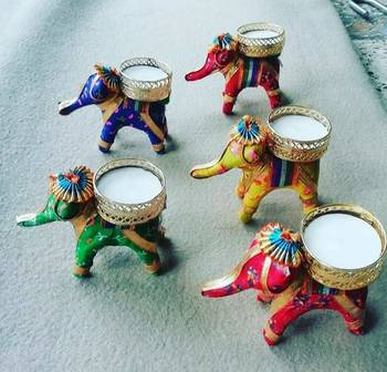BK Creations Cloth Elephant T-Light Pack of 4 1