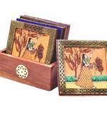 BK Creation Traditional Gemstone Painting Tea Coffee Coaster Set