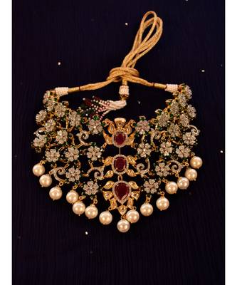 Designer Royal Choker Set in Kundan and CZ Stone 2