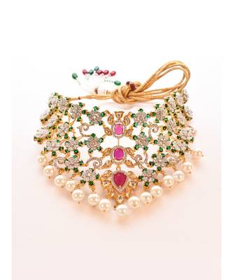 Designer Royal Choker Set in Kundan and CZ Stone 5