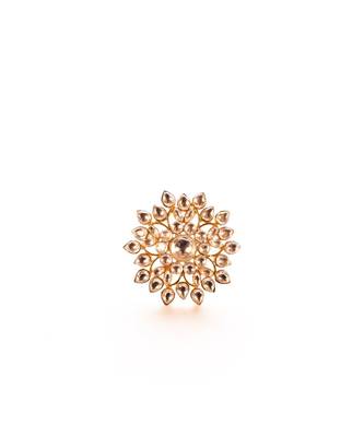 Stunning Golden Kundan Floral Ring 2