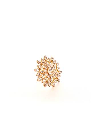 Stunning Golden Kundan Floral Ring 3