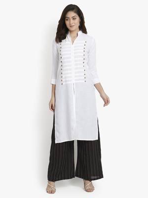 Women's White Rayon kurti 1