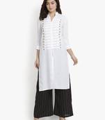 Women's White Rayon kurti