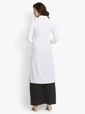 Women's White Rayon kurti 2